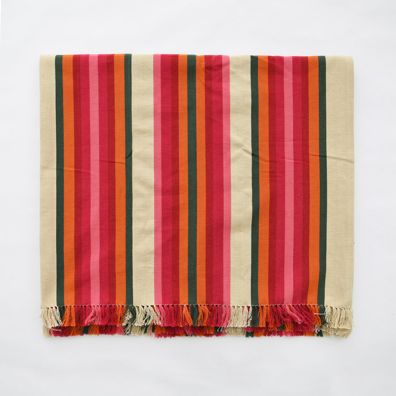 Olive + Rosa Stripe Cotton Throw