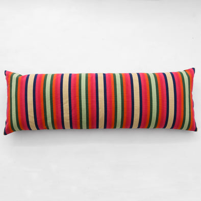 Turquoise Cotton Stripe Bolster Pillow 18" x  60"